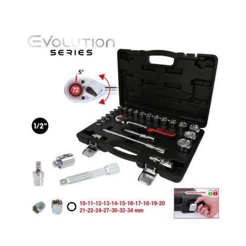 1/2 Zoll CHROMEplus Steckschl&uuml;ssel-Satz, 23-tlg KS TOOLS 918.0623