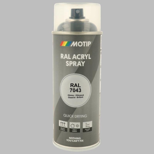 Lackspray Farbe schnell trocknend HG RAL 7043 verk.grau "B" 400ml MOTIP 07027