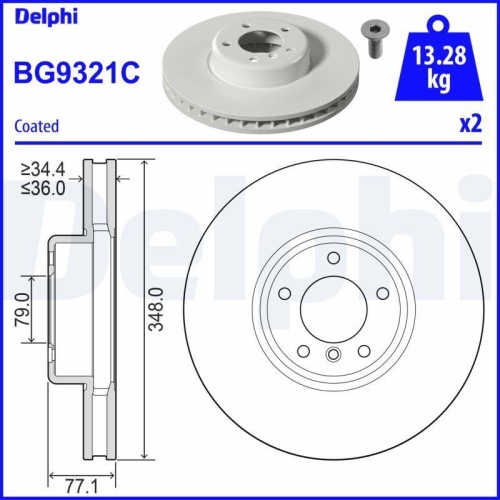 DELPHI Bremsscheibe BG9321C