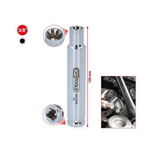 3/8 Zoll Spezial-Steckschl&uuml;ssel f&uuml;r Saugrohr-Verschraubungen KS TOOLS 150.2519