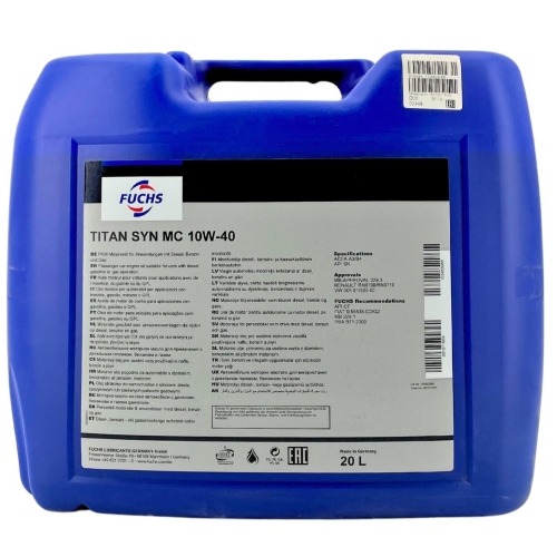 Motor&ouml;l Motoren&ouml;l Fuchs Titan Syn MC 10W-40 20 Liter 601871603