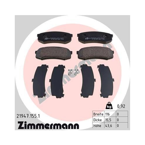 ZIMMERMANN Bremsbelagsatz, Scheibenbremse 21947.155.1