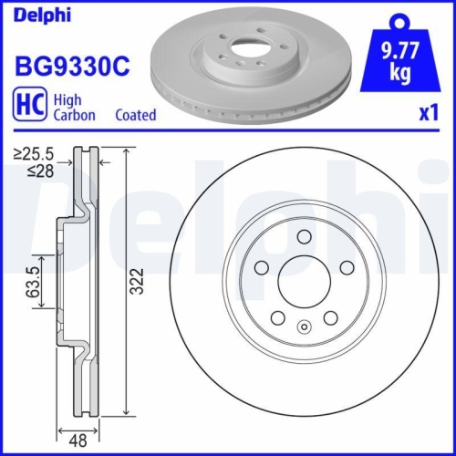 DELPHI Bremsscheibe BG9330C