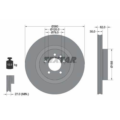 TEXTAR Bremsscheibe PRO+ 92162005