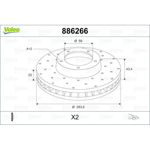 VALEO Bremsscheibe 886266