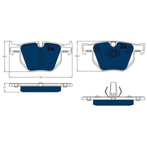 TRW Bremsbelagsatz, Scheibenbremse ELECTRIC BLUE GDB1730BTE