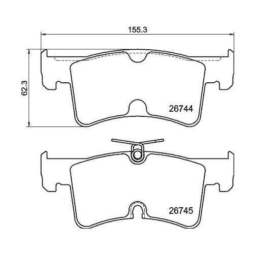 HELLA Bremsbelagsatz, Scheibenbremse 8DB 355 045-951