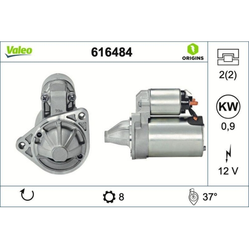 VALEO Starter VALEO ORIGINS NEW OE TECHNOLOGIE 616484