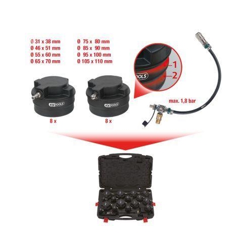 Turbolader-Ladeluft-System-Pr&uuml;fkoffer-Satz, 17-tlg KS TOOLS 150.2520