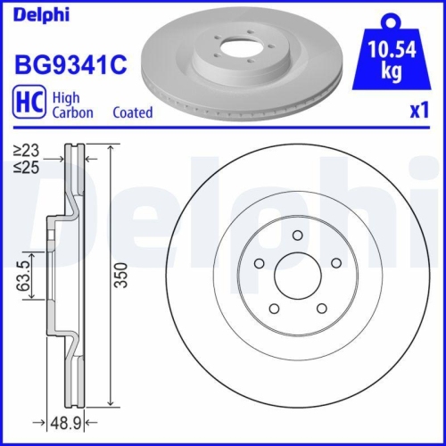 DELPHI Bremsscheibe BG9341C