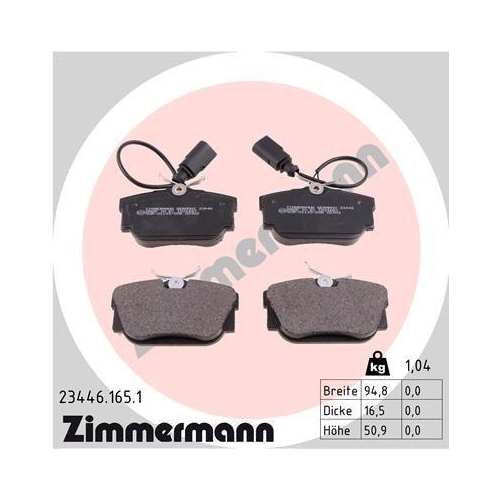 ZIMMERMANN Bremsbelagsatz, Scheibenbremse 23446.165.1
