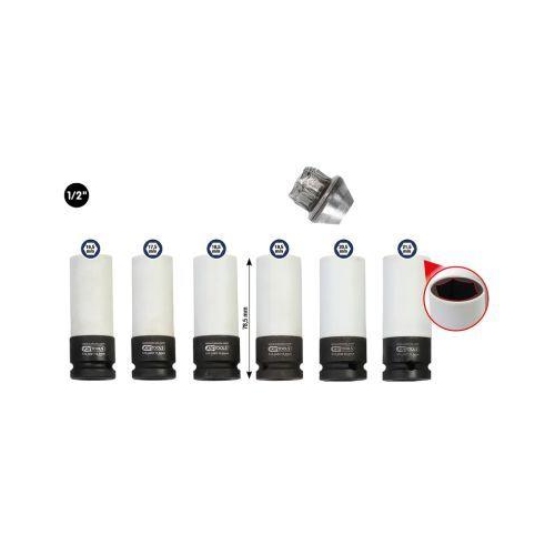 1/2 Zoll Spezial-Alu-Felgen Kraft-Stecknuss-Satz, 6-tlg KS TOOLS 515.0850