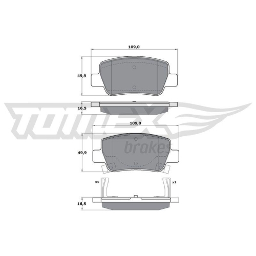 TOMEX Brakes Bremsbelagsatz, Scheibenbremse TX 17-21