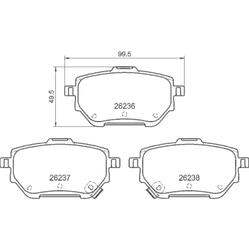 HELLA Bremsbelagsatz, Scheibenbremse 8DB 355 040-711