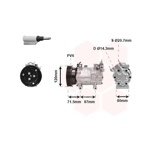 VAN WEZEL Kompressor, Klimaanlage 4300K281