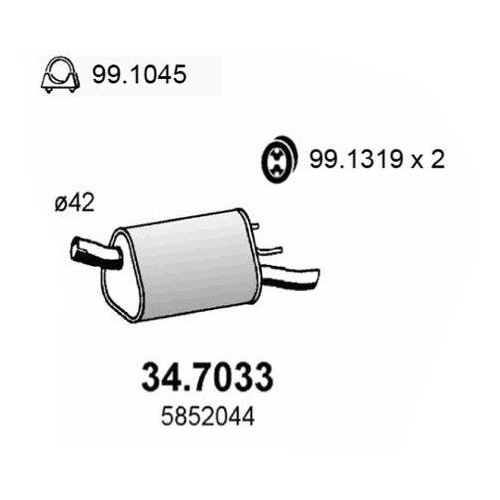 ASSO Endschalld&auml;mpfer 34.7033