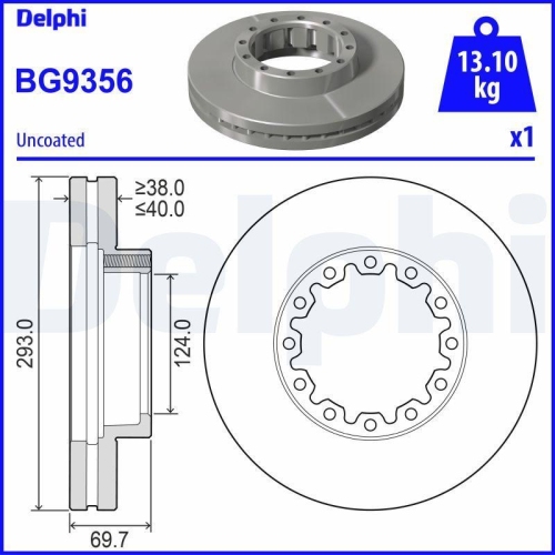 DELPHI Bremsscheibe BG9356