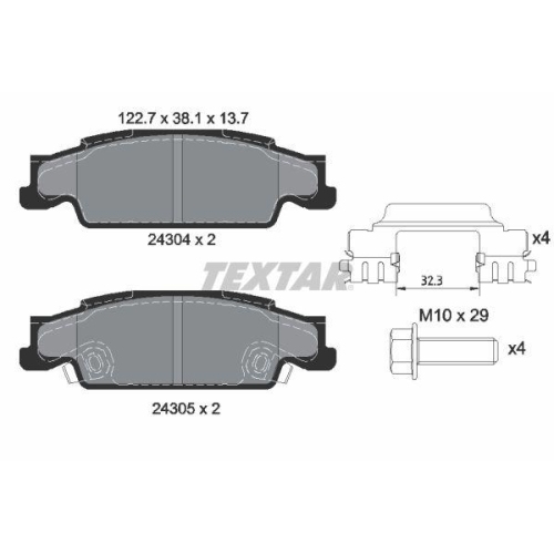 TEXTAR Bremsbelagsatz, Scheibenbremse Q+ 2430402