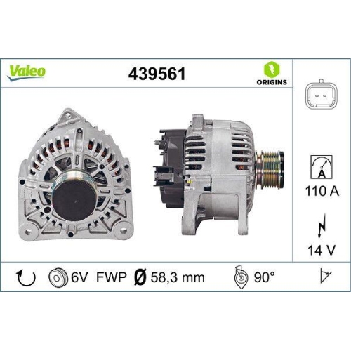 VALEO Generator VALEO ORIGINS - NEW O.E. TECHNOLOGIE 439561