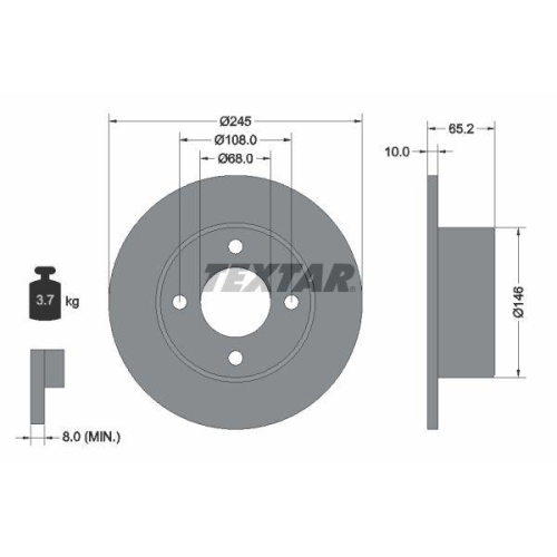 TEXTAR Bremsscheibe 92054300
