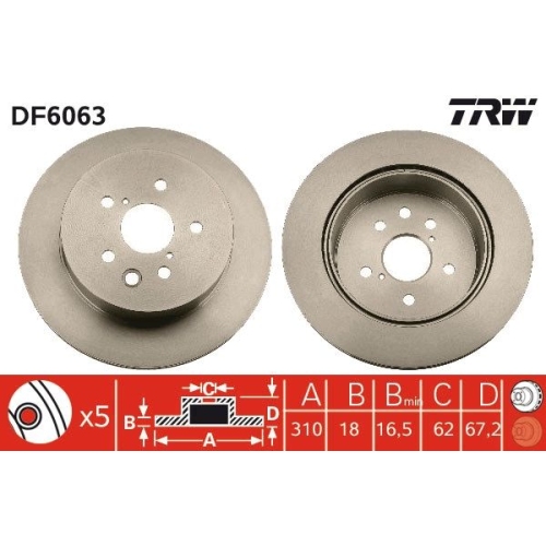 TRW Bremsscheibe DF6063