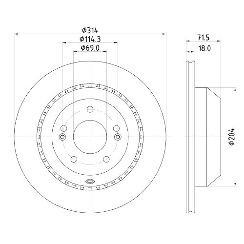 HELLA Bremsscheibe PRO 8DD 355 131-881