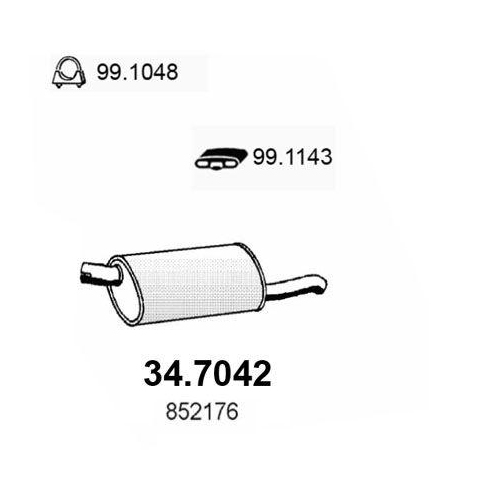 ASSO Endschalld&auml;mpfer 34.7042