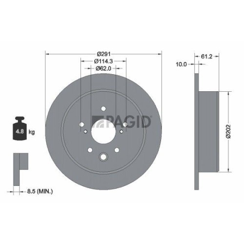PAGID Bremsscheibe 54798NC