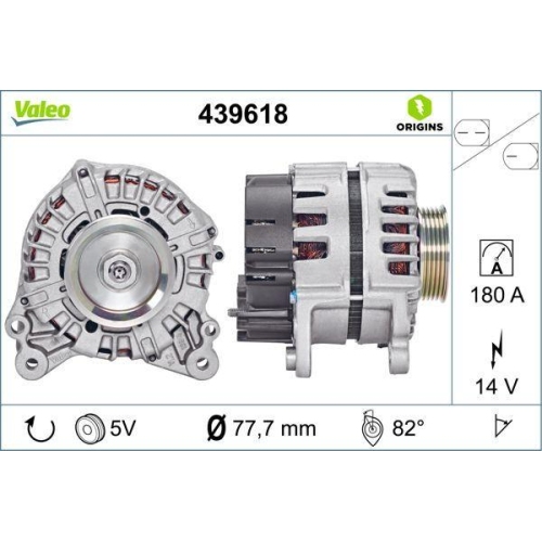 VALEO Generator VALEO ORIGINS - NEW O.E. TECHNOLOGIE 439618