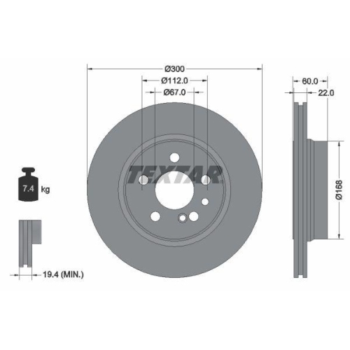 TEXTAR Bremsscheibe 92056800