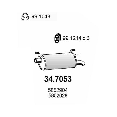 ASSO Endschalld&auml;mpfer 34.7053