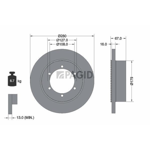 PAGID Bremsscheibe 56040NC
