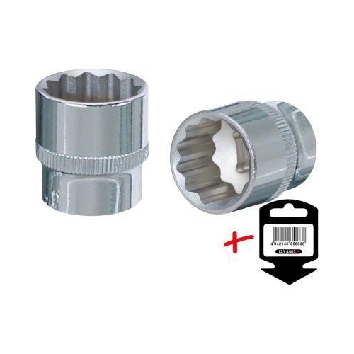 3/8 Zoll CHROMEplus 12-kant-Stecknuss, 17mm auf H&auml;nger KS TOOLS 918.3717-E