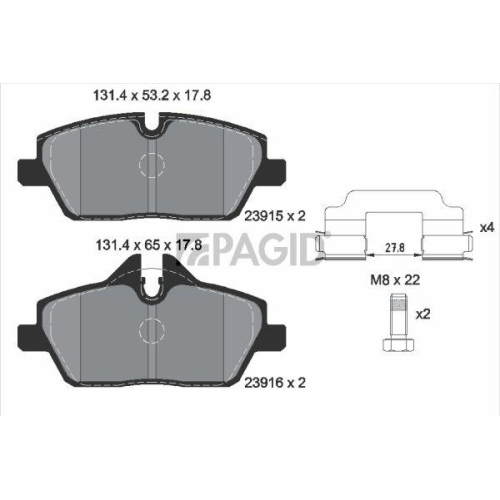 PAGID Bremsbelagsatz, Scheibenbremse T1444N