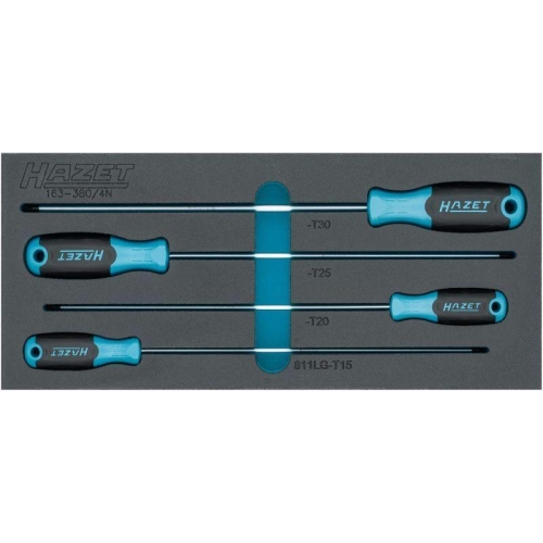 HAZET Schraubendreher Satz Innen TORX 4tlg T15 T20 T25 T30 163-380-4N
