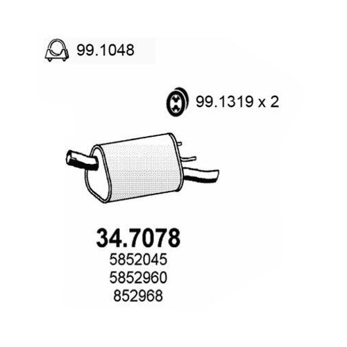 ASSO Endschalld&auml;mpfer 34.7078