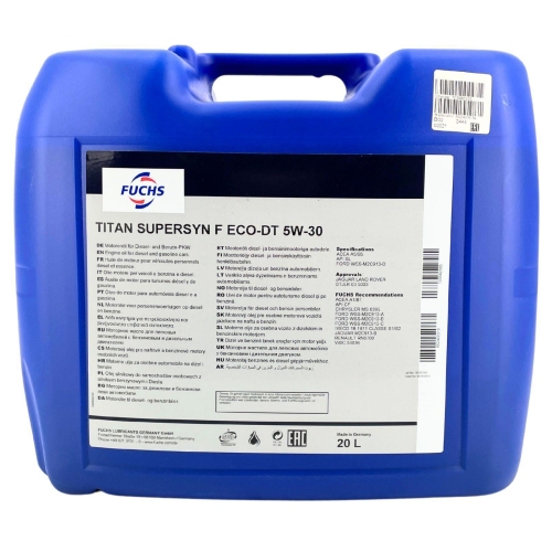 Motor&ouml;l Motoren&ouml;l Fuchs Titan Supersyn F ECO-DT 5W-30 20 Liter 601102493