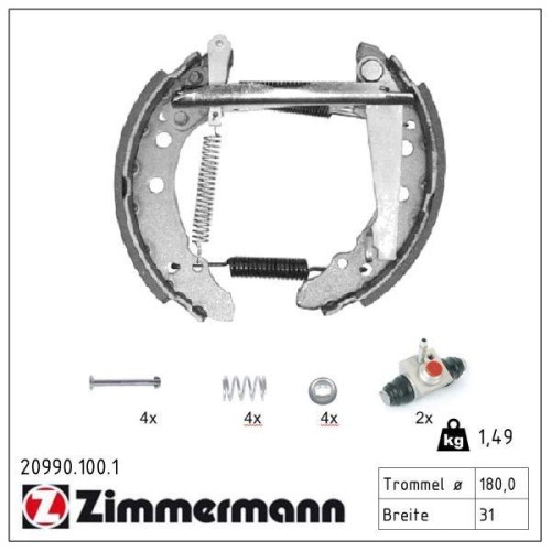 ZIMMERMANN Bremsbackensatz KIT Z 20990.100.1