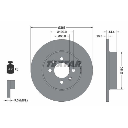 TEXTAR Bremsscheibe PRO 92064903