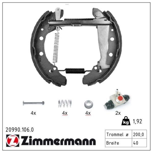 ZIMMERMANN Bremsbackensatz KIT Z 20990.106.0