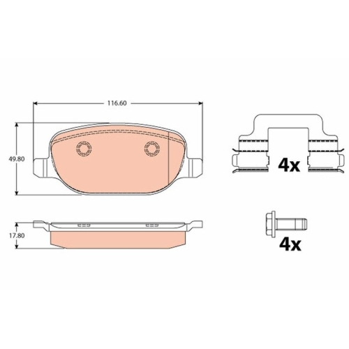 TRW Bremsbelagsatz, Scheibenbremse GDB2129