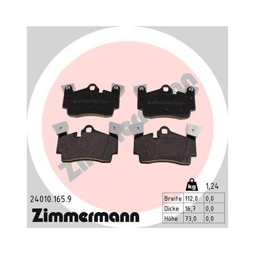 ZIMMERMANN Bremsbelagsatz, Scheibenbremse pb:z 24010.165.9