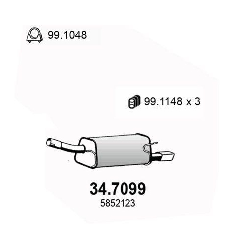 ASSO Endschalld&auml;mpfer 34.7099