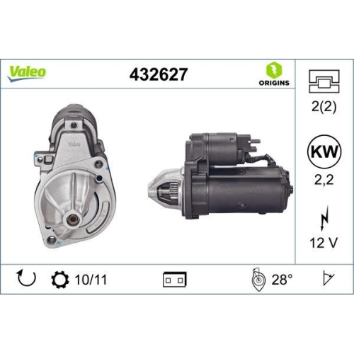 VALEO Starter VALEO ORIGINS - NEW O.E. TECHNOLOGIE 432627