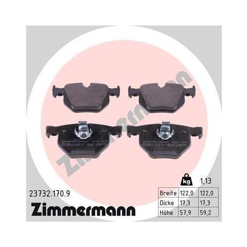 ZIMMERMANN Bremsbelagsatz, Scheibenbremse pb:z 23732.170.9