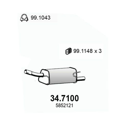 ASSO Endschalld&auml;mpfer 34.7100