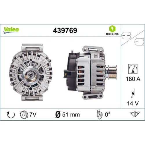 VALEO Generator VALEO ORIGINS - NEW O.E. TECHNOLOGIE 439769