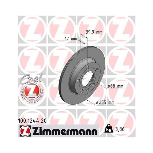 ZIMMERMANN Bremsscheibe COAT Z 100.1244.20