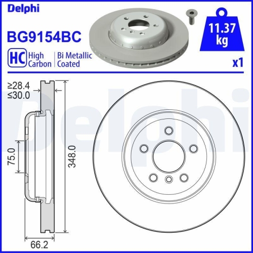 DELPHI Bremsscheibe BG9154BC