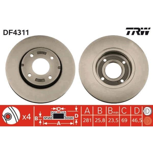 TRW Bremsscheibe DF4311